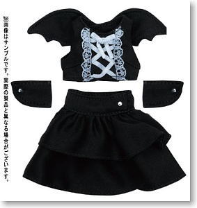 25cm Little Devil Costume (Black) (Fashion Doll)