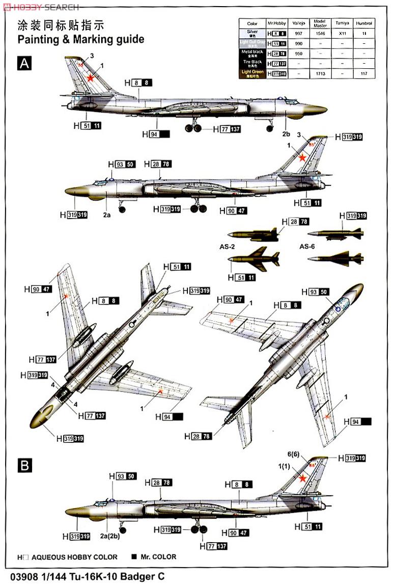 Soviet Tu-16k-10 Badger C (Plastic model) Color1