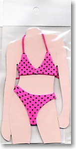 Swimsuit - Triangle Bikini & Bikini Panties (Pink + Black Polka Dot) (Fashion Doll)