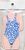 One-Piece Swimsuit (Blue Petit Flowered) (Fashion Doll) Item picture1