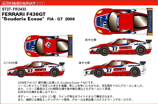 Scuderia Ecosse FIA-GT 2008 (レジン・メタルキット) その他の画像1