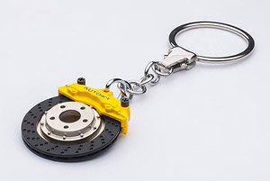 Ceramic Brake Disk Key Chain (Yellow Caliper/Omega Shape) (Diecast Car)