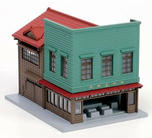 DioTown 看板建築の角店1 (銅板・左) (重厚感ある青果店) (鉄道模型)