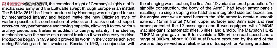 ハノマーク装甲兵員輸送車D型 シュッツェンパンツァー (プラモデル) 英語解説1