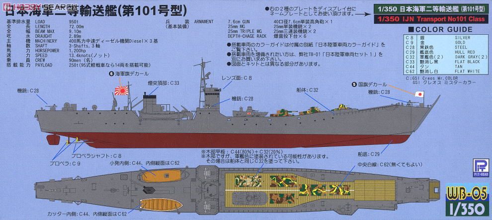日本海軍 二等輸送艦 (第101号型) (プラモデル) 塗装2