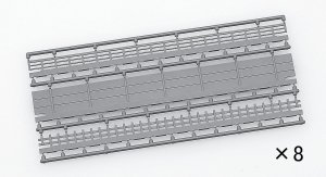 Walls for Wide Tracks C354 Inner/C317 Outer (Balustrades, Sidewalls, & Fences * 8 each) (Model Train)