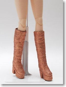 Platform Boots Thickness normality (Bronze Lame) (Fashion Doll)