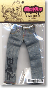 Devil print jeans (Blue) (Fashion Doll)