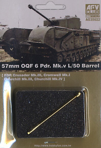 57mm OQF 6 Pdr, Mk.v L/50 Barrel (Plastic model)