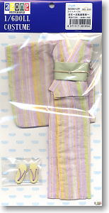 Yukata -Cool Stripe- (Light Purple) (Fashion Doll)