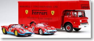 レーシングチーム トランスポーター (Maranello Concessionaires UK)+レーシングカー2台セット (ミニカー)