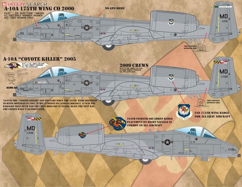 A-10 A/C 第104戦闘飛行隊 `フリーステイト ホッグ` 1989-2009 (プラモデル) 商品画像6