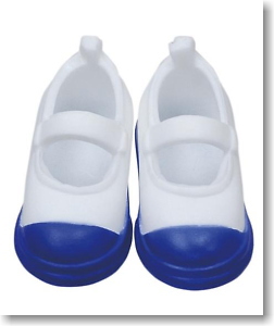 Soft Vinyl Indoor Shoes (White/Blue) (Fashion Doll)