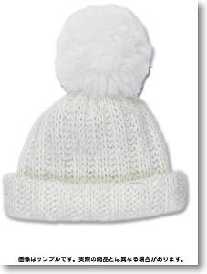 Knit hat (w/Pom-pon) (Off White) (Fashion Doll)