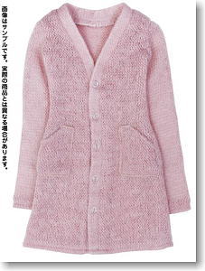 For 60cm Long Cardigan (Pink) (Fashion Doll)