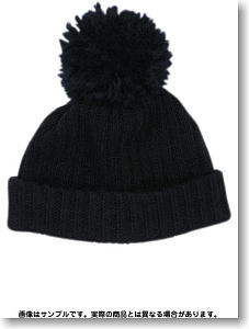 For 60cm knit Hat (w/Pom-pon) (Black) (Fashion Doll)