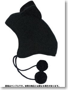 60cm用 ネコミミ帽子 (ブラック) (ドール)