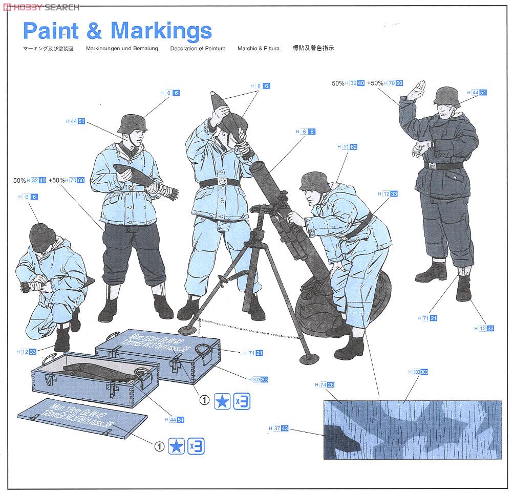 WW.II ドイツ軍 12cmGrW42重迫撃砲&砲兵 (プラモデル) 塗装2