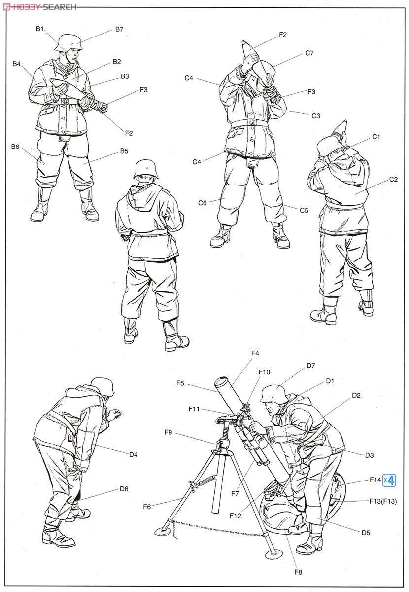 WW.II ドイツ軍 12cmGrW42重迫撃砲&砲兵 (プラモデル) 設計図2