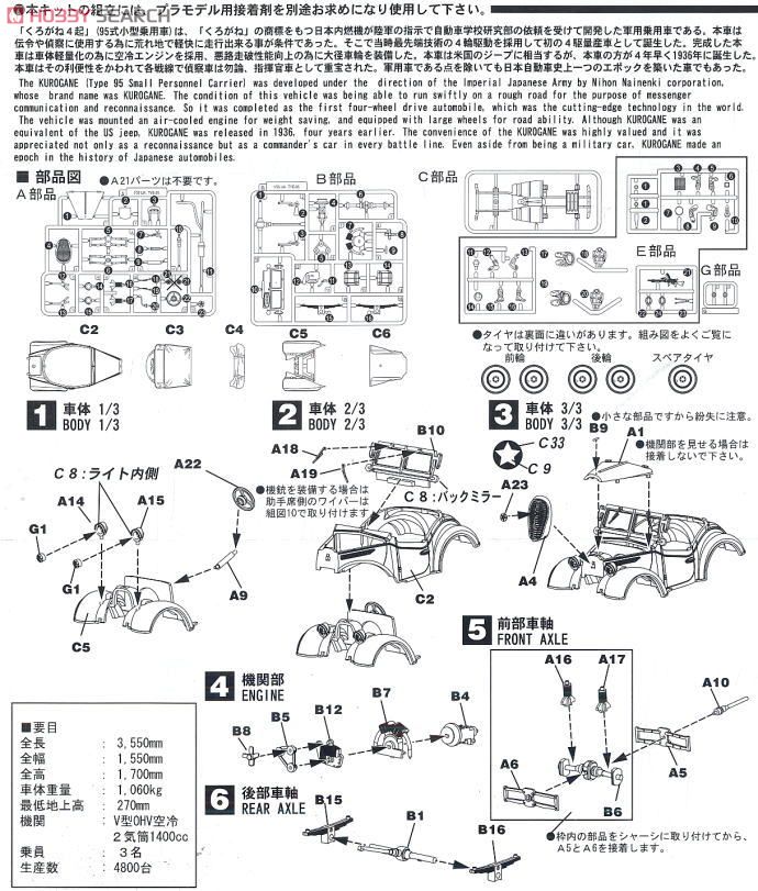 IJA Type95 Midget Motor Vehicle Kurogane With Etching Parts (Plastic model) Assembly guide1