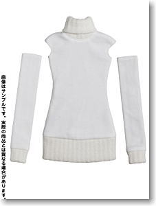 50cmニットタートルワンピース (ホワイト) (ドール)