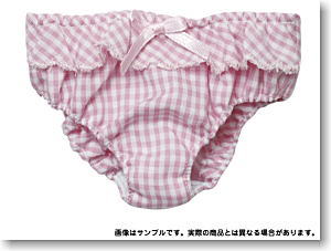 For 60cm Check Frill Pants (Pink Check) (Fashion Doll)