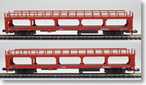 ク5000 車運車 (スタンダード塗装) (ミニカー4台付) (2両セット) (鉄道模型)