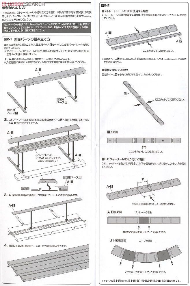 路面用パーツキット2 (ミニカーブレール、スーパーミニカーブレール対応) (鉄道模型) 設計図1