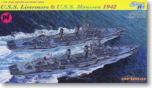 米海軍 グリーブス級駆逐艦 U.S.S リヴァモア＆U.S.S モンセン 1942 (プラモデル)
