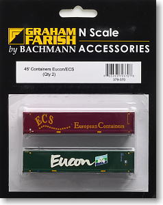 45ft Containers `ECS European Containers` & `Eucon` (2pcs.) (Model Train)