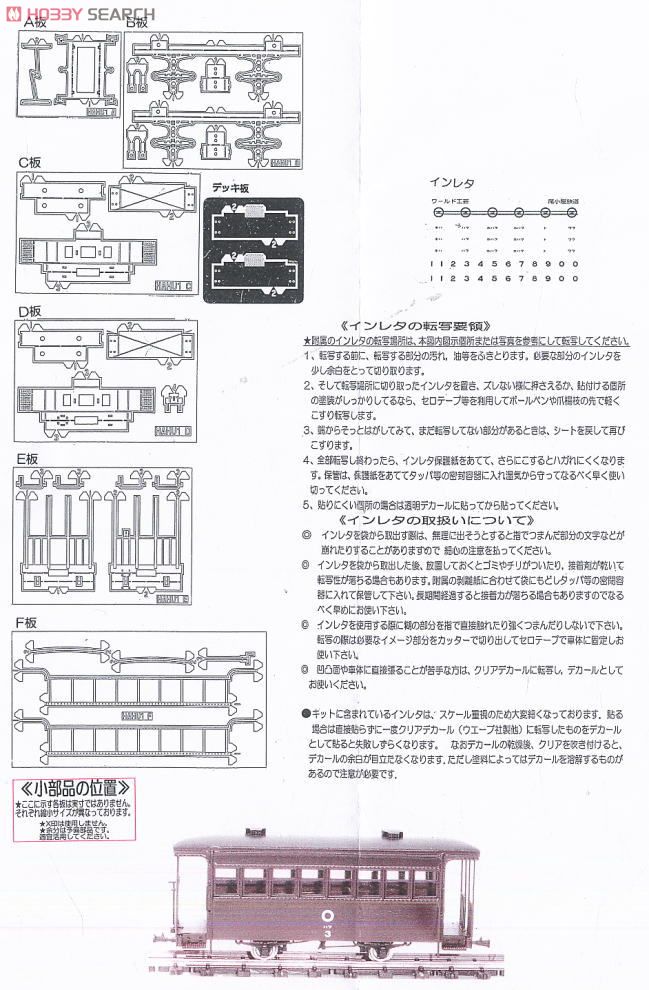 (HOe) Ogoya Railway HAFU1 (Old) Passenger Car with Ventilator Kit (Unassembled Kit) (Model Train) Assembly guide2