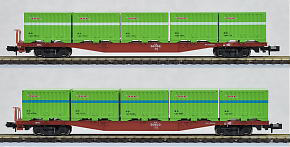 コキ50000 C20形・C21形コンテナ積載 (2両セット) (鉄道模型)