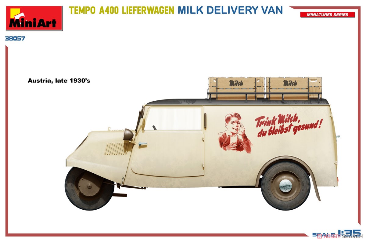 Tempo A400 Lieferwagen. Milk Delivery Van (Plastic model) Color2