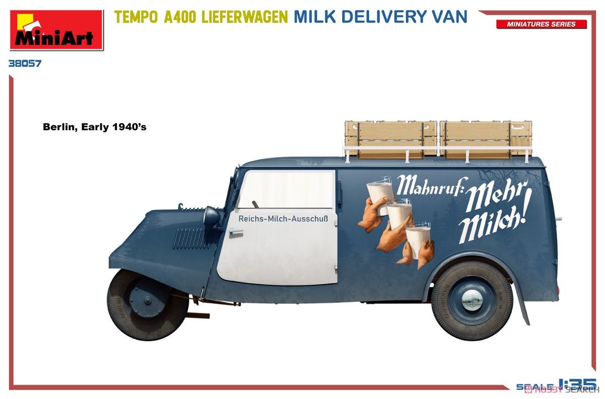 Tempo A400 Lieferwagen. Milk Delivery Van (Plastic model) Color3