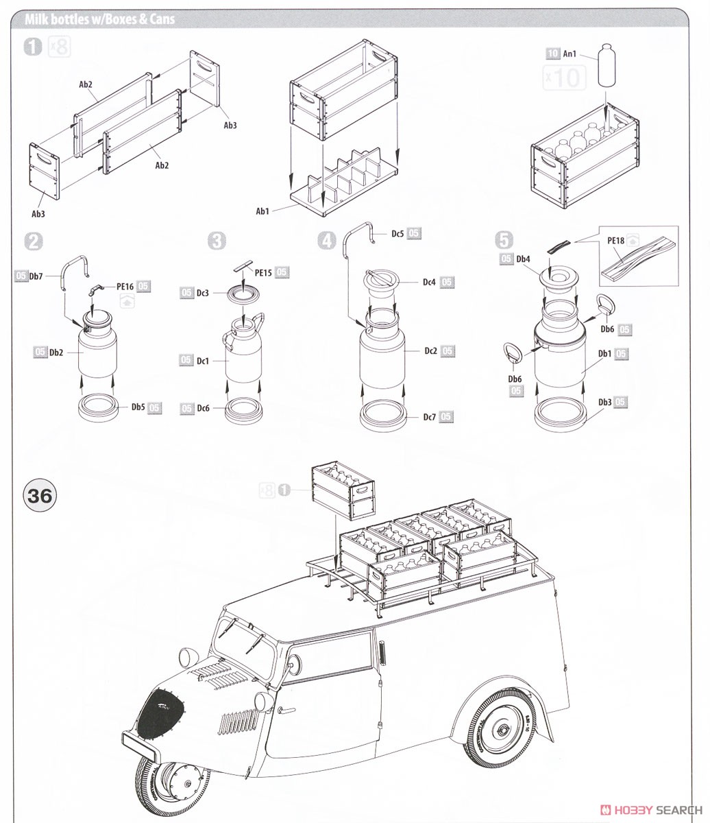 Tempo A400 Lieferwagen. Milk Delivery Van (Plastic model) Assembly guide9
