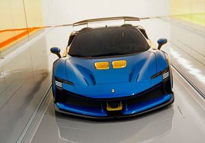 Ferrari SF90 XX Spider Dino Light Blue And Yellow (without Case) (Diecast Car)