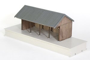 16番(HO) 木とアクリルで作る HOゲージサイズ 貨物上屋ホーム組立キット (組み立てキット) (鉄道模型)