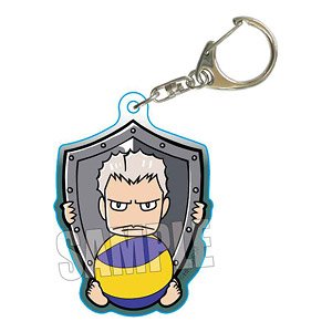 Gyugyutto Acrylic Key Ring Haikyu!! Aone (Shield) (Anime Toy)
