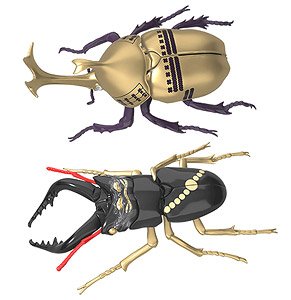 Busho Edition Beetle Tokugawa Ieyasu Type / Stag Beetle Honda Tadakatsu Type (Set of 2) (Plastic model)