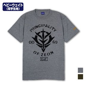 Mobile Suit Gundam Zeon E.A.F. Heavy Weight T-Shirt Mix Gray L (Anime Toy)