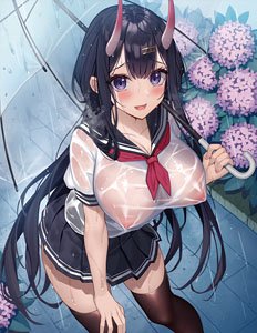 Xe B2タペストリー 『濡れ透けしっとりJK鬼娘』 (キャラクターグッズ)