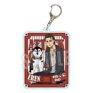 A Little Big Acrylic Key Ring Attack on Titan Eren Yeager with Dog Ver. (Anime Toy)