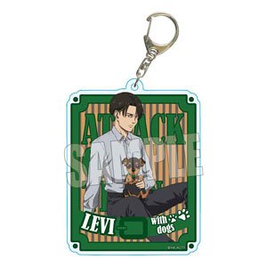 A Little Big Acrylic Key Ring Attack on Titan Levi with Dog Ver. (Anime Toy)