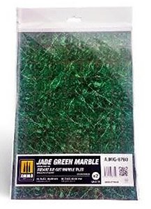 Jade Green Marble. Square Die-cut Marble Tiles - 2 pcs. (Plastic model)