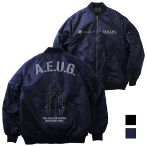 機動戦士Zガンダム 描き下ろし ウェイブライダー MA-1ジャケット NAVY XL (キャラクターグッズ)