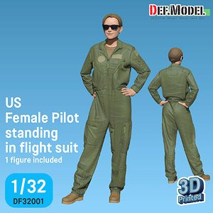 現用 アメリカ フライトスーツ着用の女性パイロット (プラモデル)