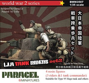 IJA Tank Riders Big Set #2 (3 Riders & 1 Tank Commander) (Plastic model)