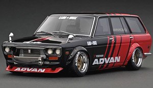 Datsun Bluebird (510) Wagon Black/Red (ミニカー)