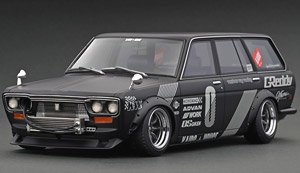 Datsun Bluebird (510) Wagon Matte Black (Diecast Car)