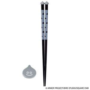 Dragon Quest Smile Slime Japanese Series Chopstick & Chopstick Rest Set Gray (Anime Toy)